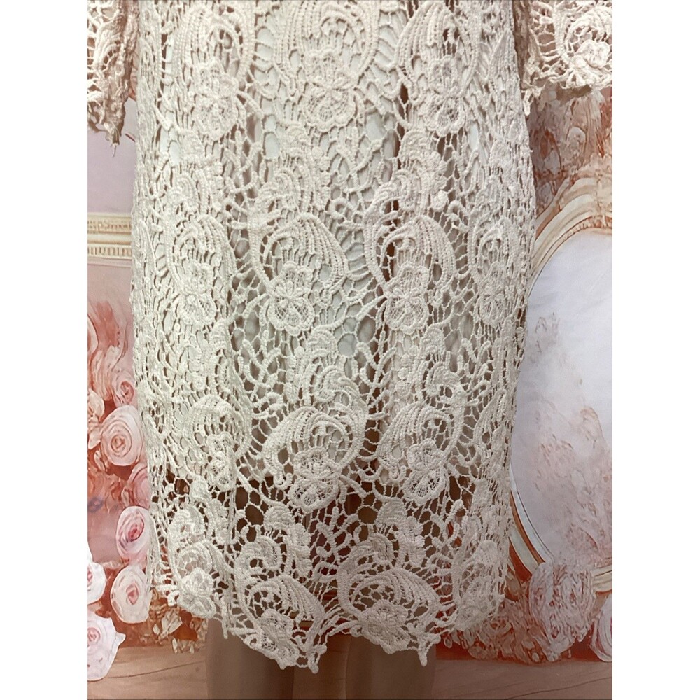 Cato Lace Sheath Dress Blush Pink 3/4 Sleeve Lined Women’s Size 10 - Picture 4 of 9